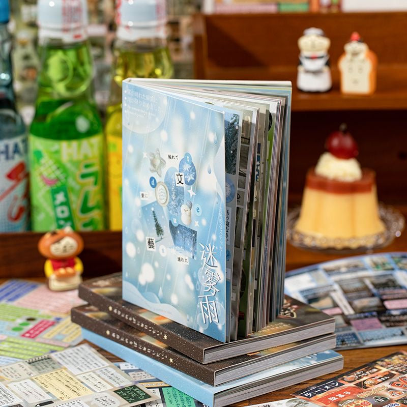 30Pages Japanese Retro Sticker Book Scrapbook Material