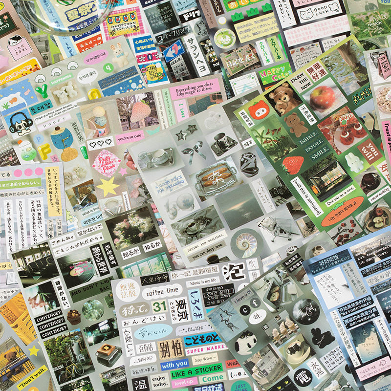 30Pages Japanese Retro Sticker Book Scrapbook Material