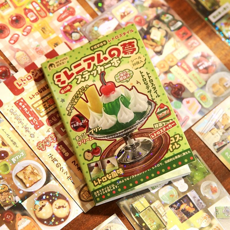 30Pages Japanese Pudding Retro Sticker Book
