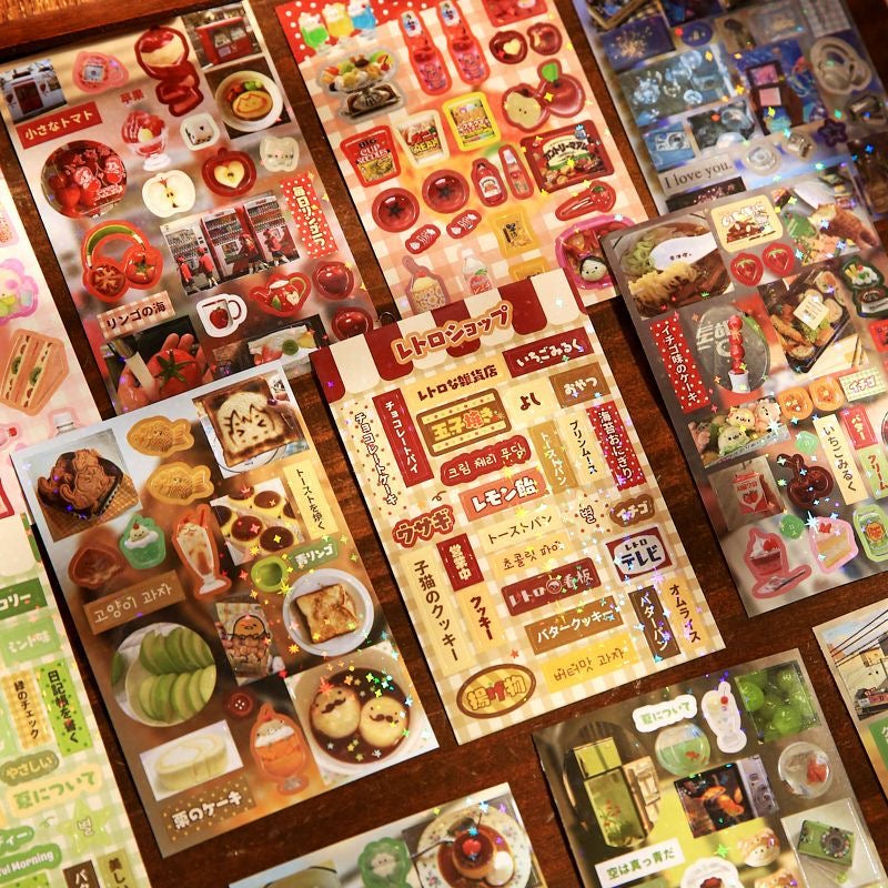 30Pages Japanese Pudding Retro Sticker Book