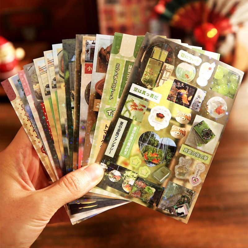 30Pages Japanese Pudding Retro Sticker Book