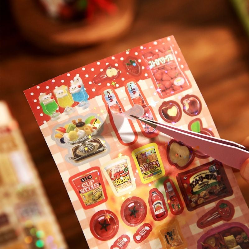 30Pages Japanese Pudding Retro Sticker Book