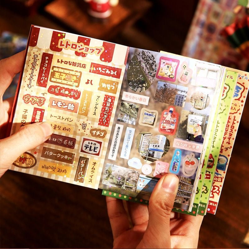 30Pages Japanese Pudding Retro Sticker Book
