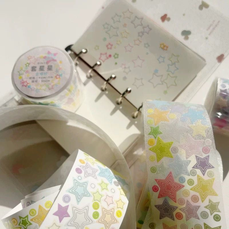 35cm (13.7in) Star Hollow Sticker Paper Roll (A Small Piece Of Packaging)