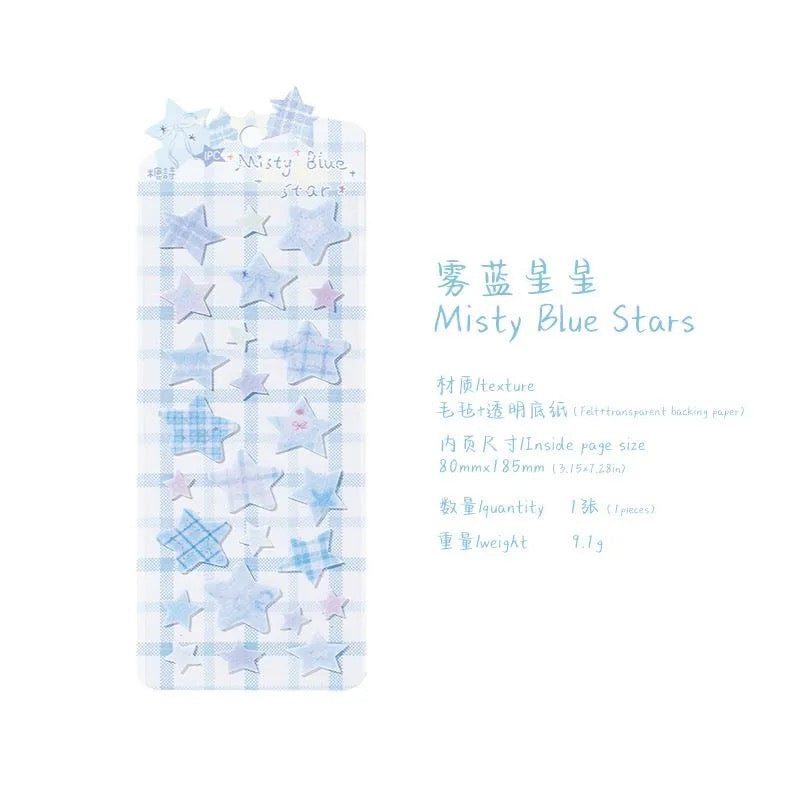 3D Felt Star Stickers Set of 6
