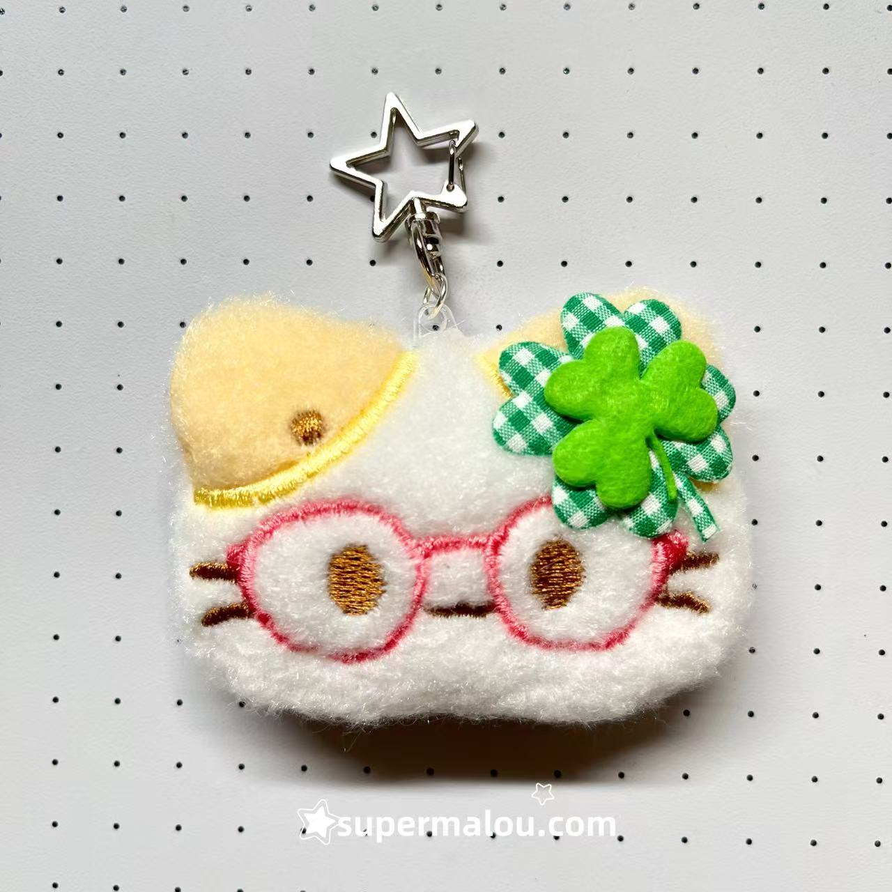 Cotton Cat Clover Keychain Bag Pendant