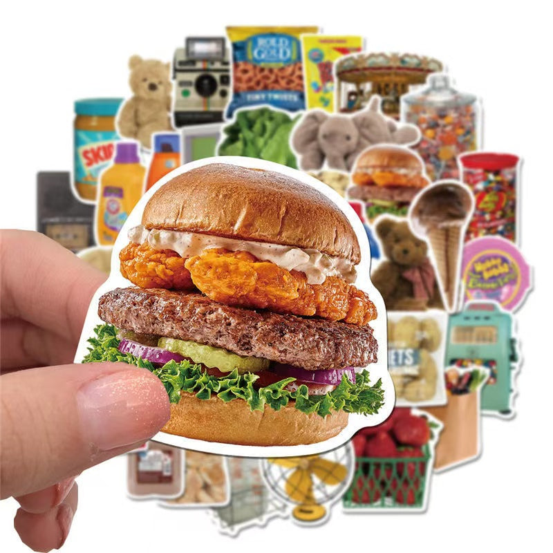 40Pcs 40 IG Style Retro Collage Teddy Bear Stickers