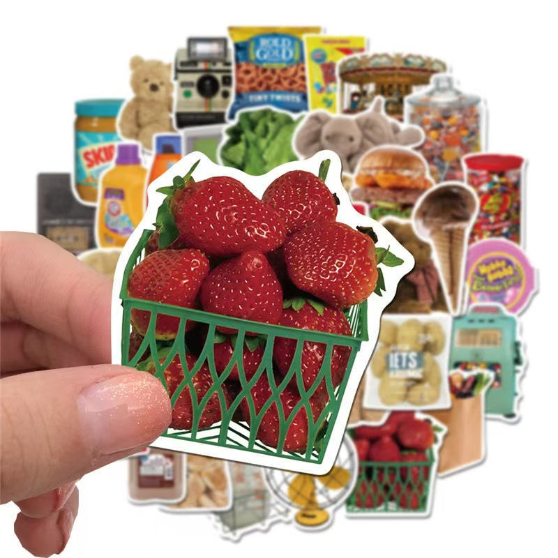 40Pcs 40 IG Style Retro Collage Teddy Bear Stickers