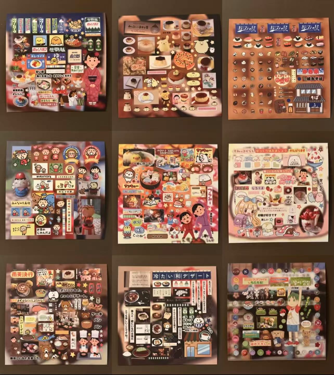 40Pcs Japanese Diary Square Single Sheet Stickers