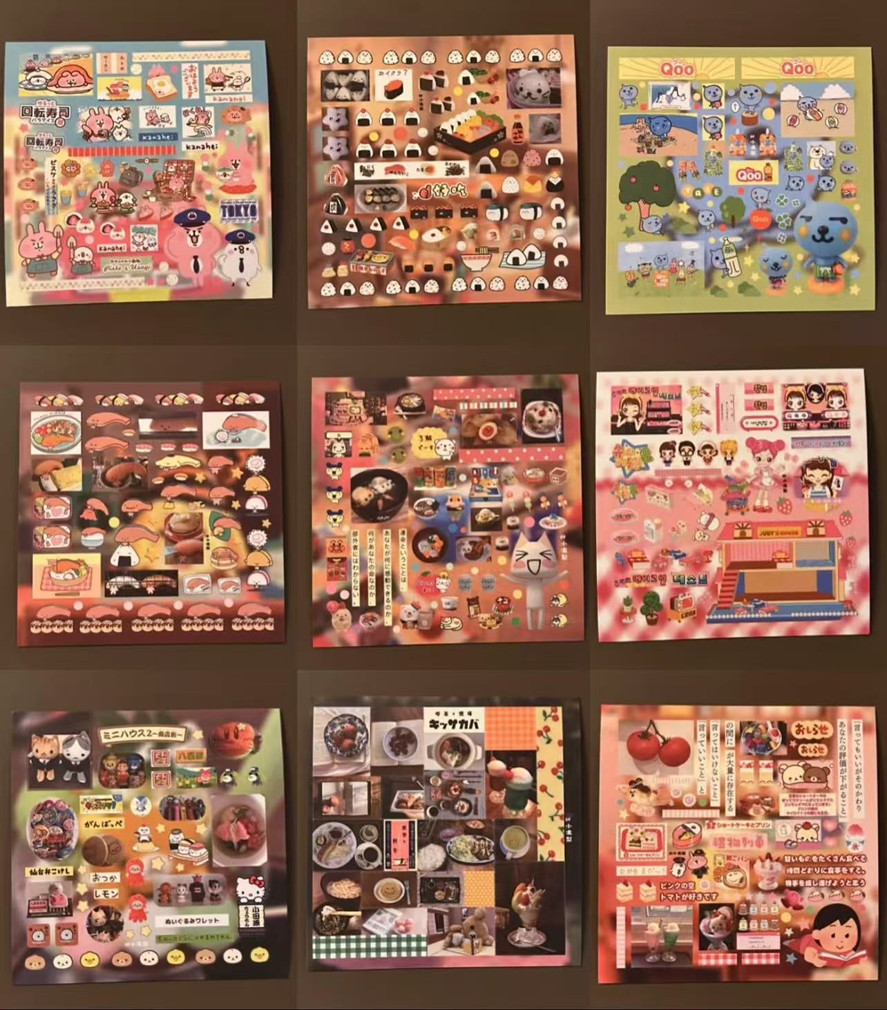 40Pcs Japanese Diary Square Single Sheet Stickers