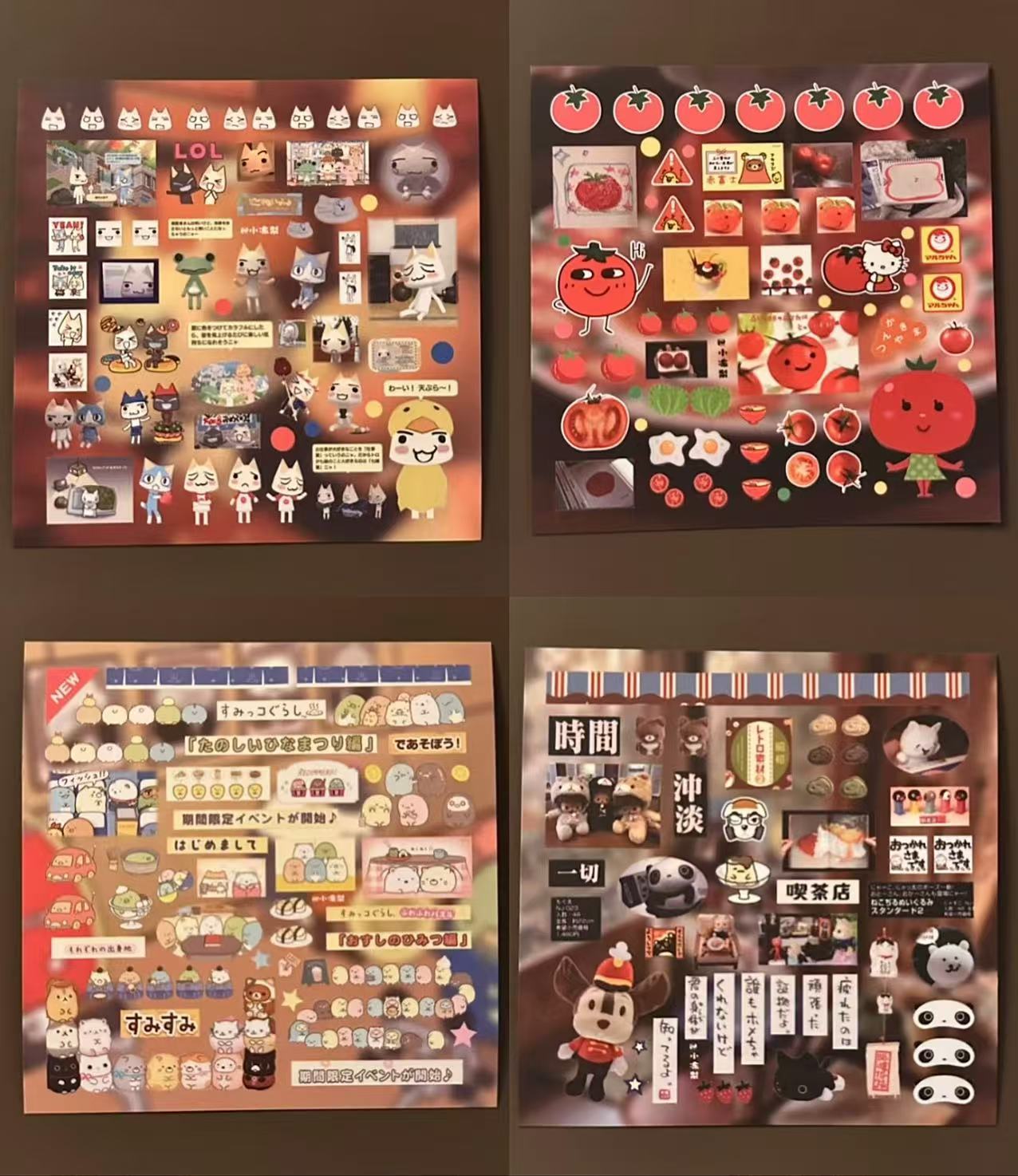 40Pcs Japanese Diary Square Single Sheet Stickers