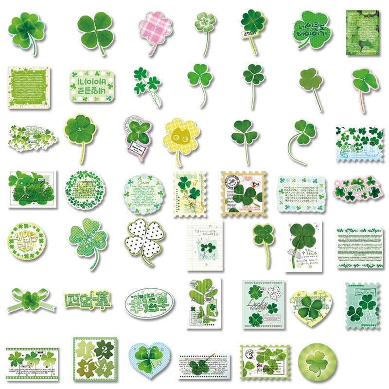 40pcs Cartoon Clover Waterproof Large Stickers