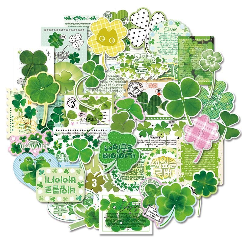 40pcs Cartoon Clover Waterproof Large Stickers