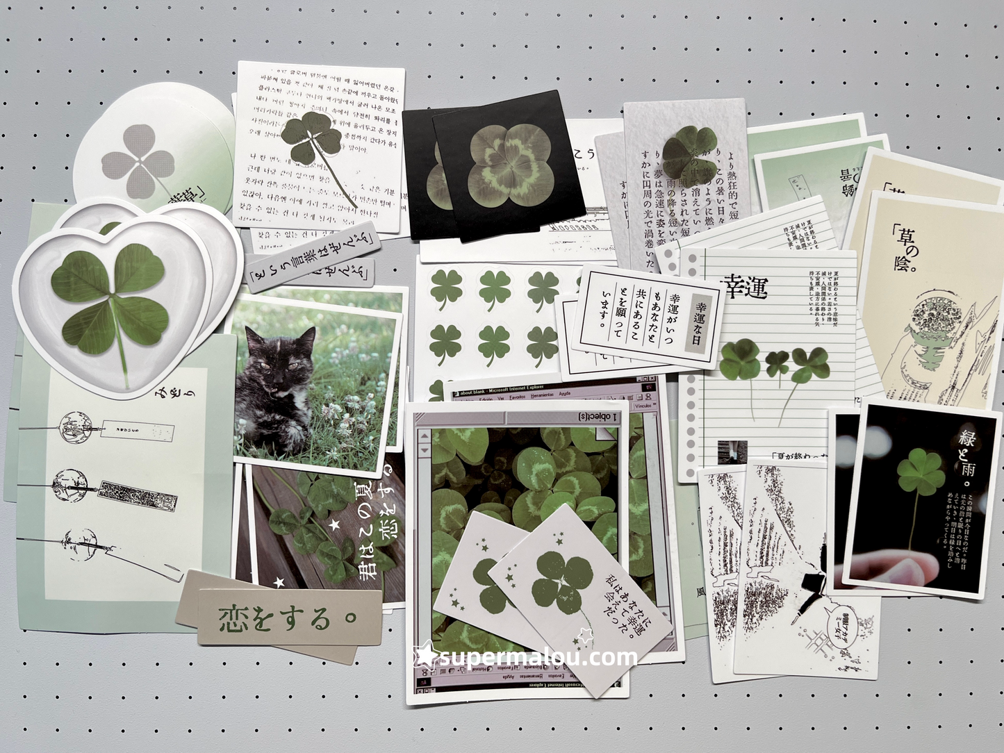 42pcs Clover Stickers Scrapbook Material