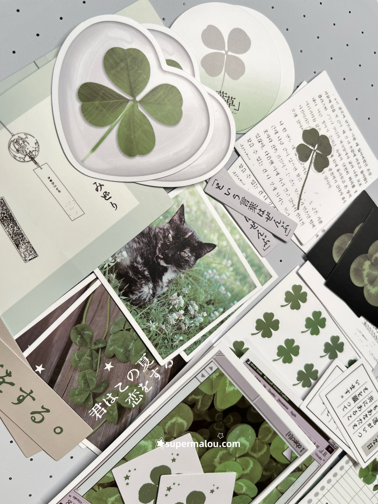 42pcs Clover Stickers Scrapbook Material