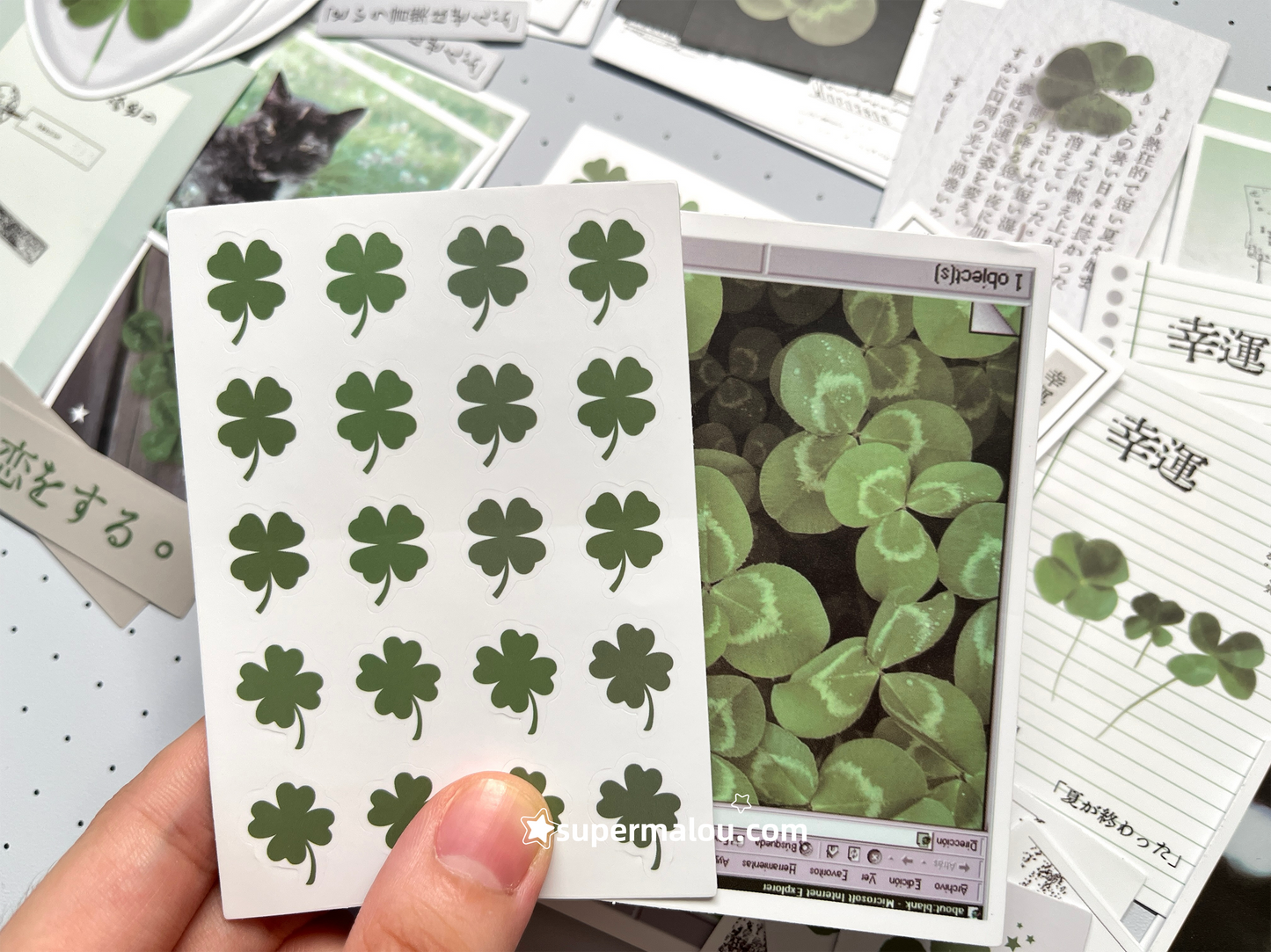 42pcs Clover Stickers Scrapbook Material