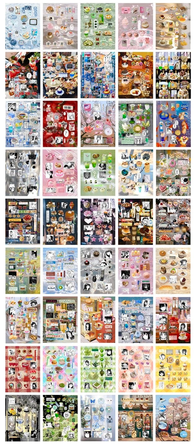 45 Sheets/Piece Vintage Decorative Sticker Book