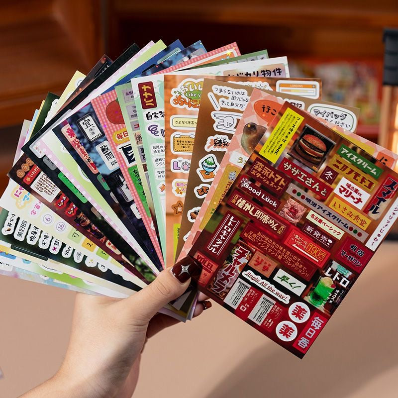 45Pages Japanese Sticker Book Cute Cartoon Showa Series Stickers