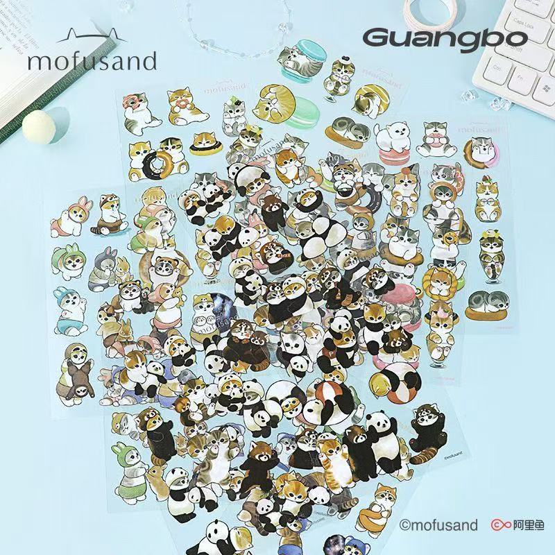 4 Sheets Mofusand PET Waterprof Stickers Set Of 5