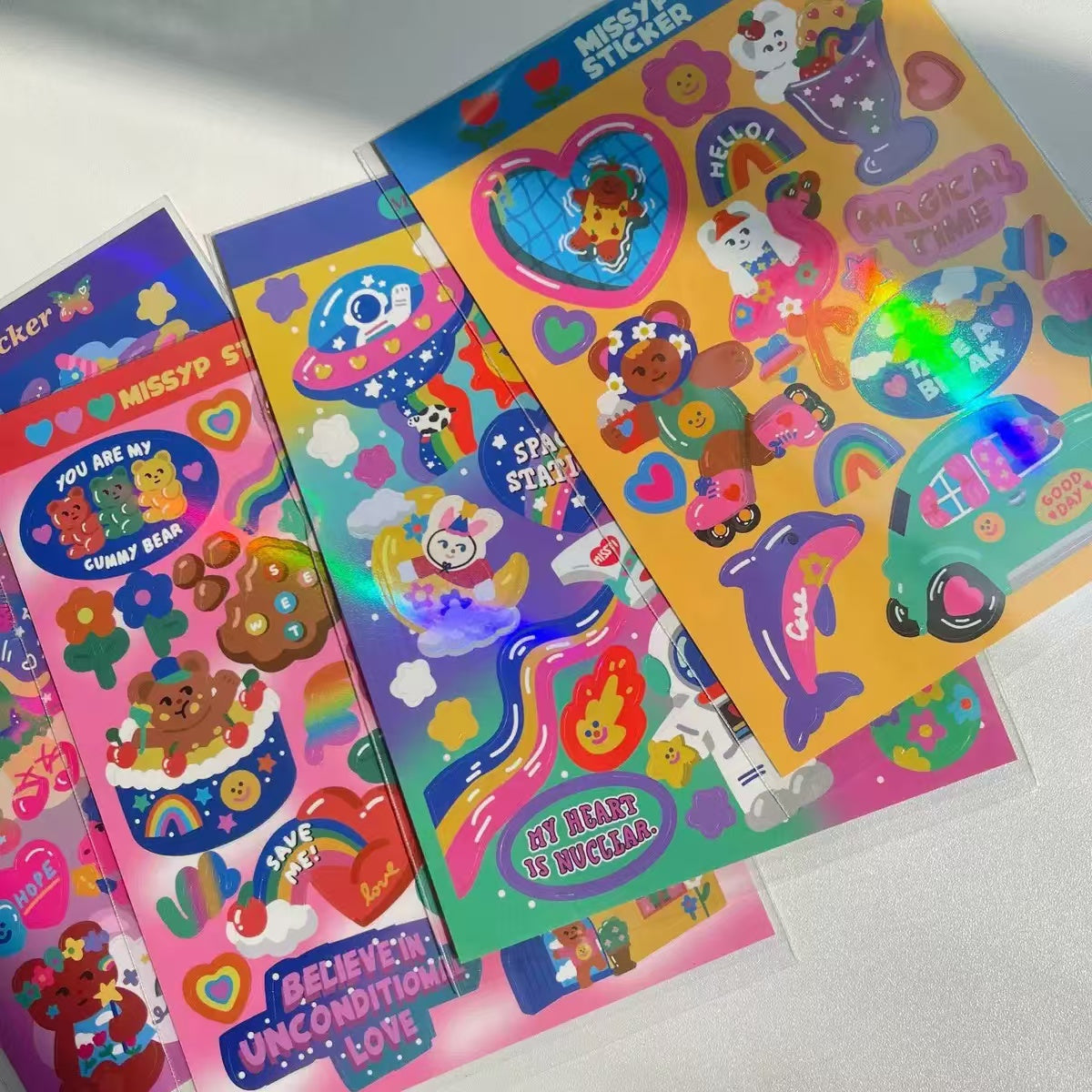 Retro Style Laser Comic Stickers