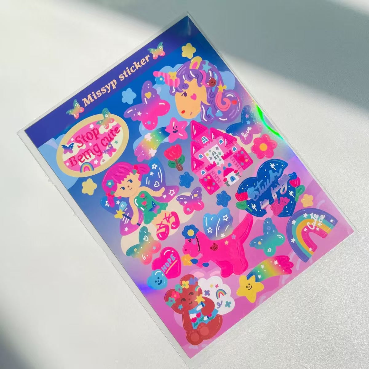 Retro Style Laser Comic Stickers