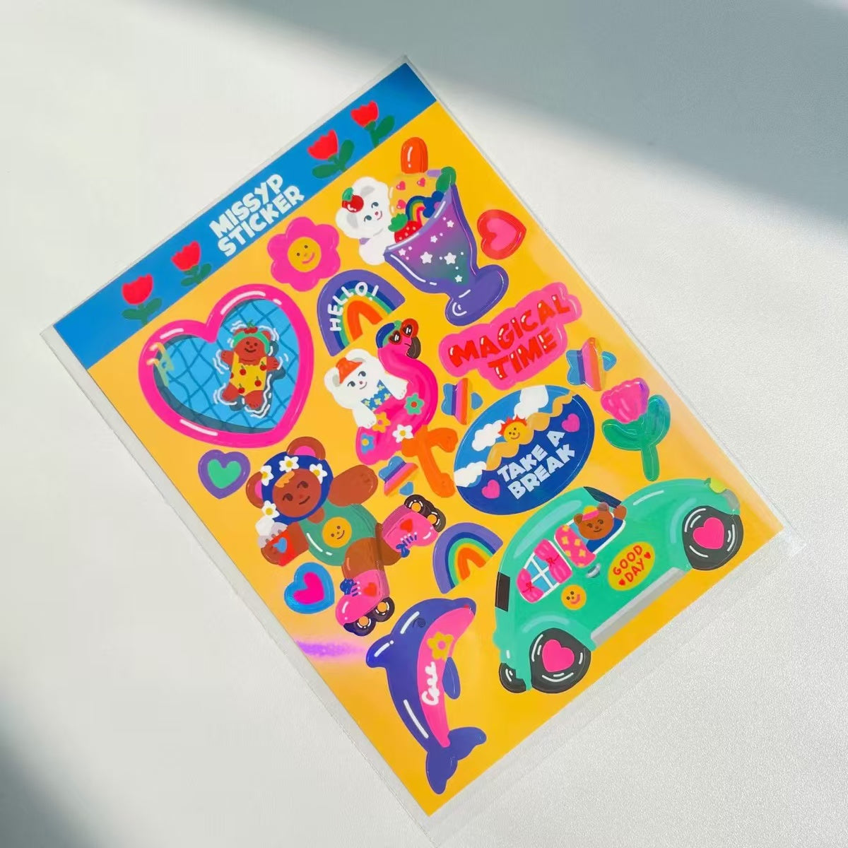 Retro Style Laser Comic Stickers