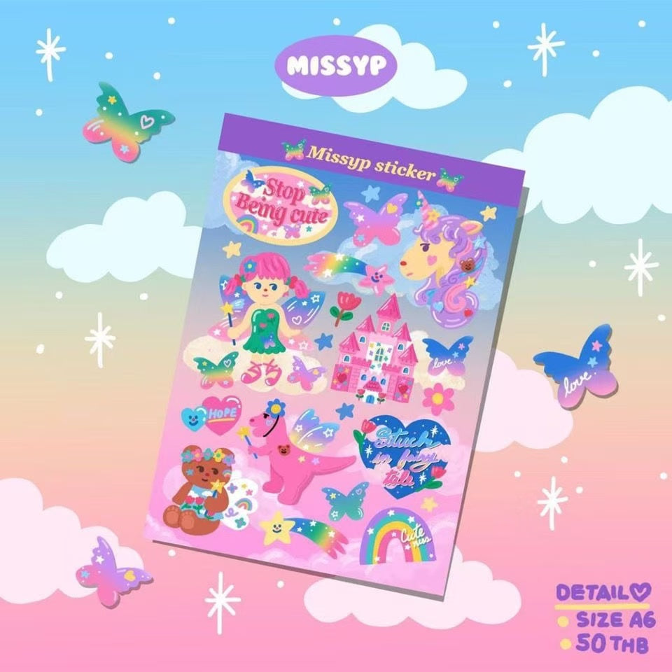 Retro Style Laser Comic Stickers