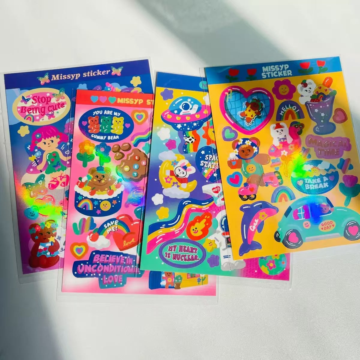 Retro Style Laser Comic Stickers