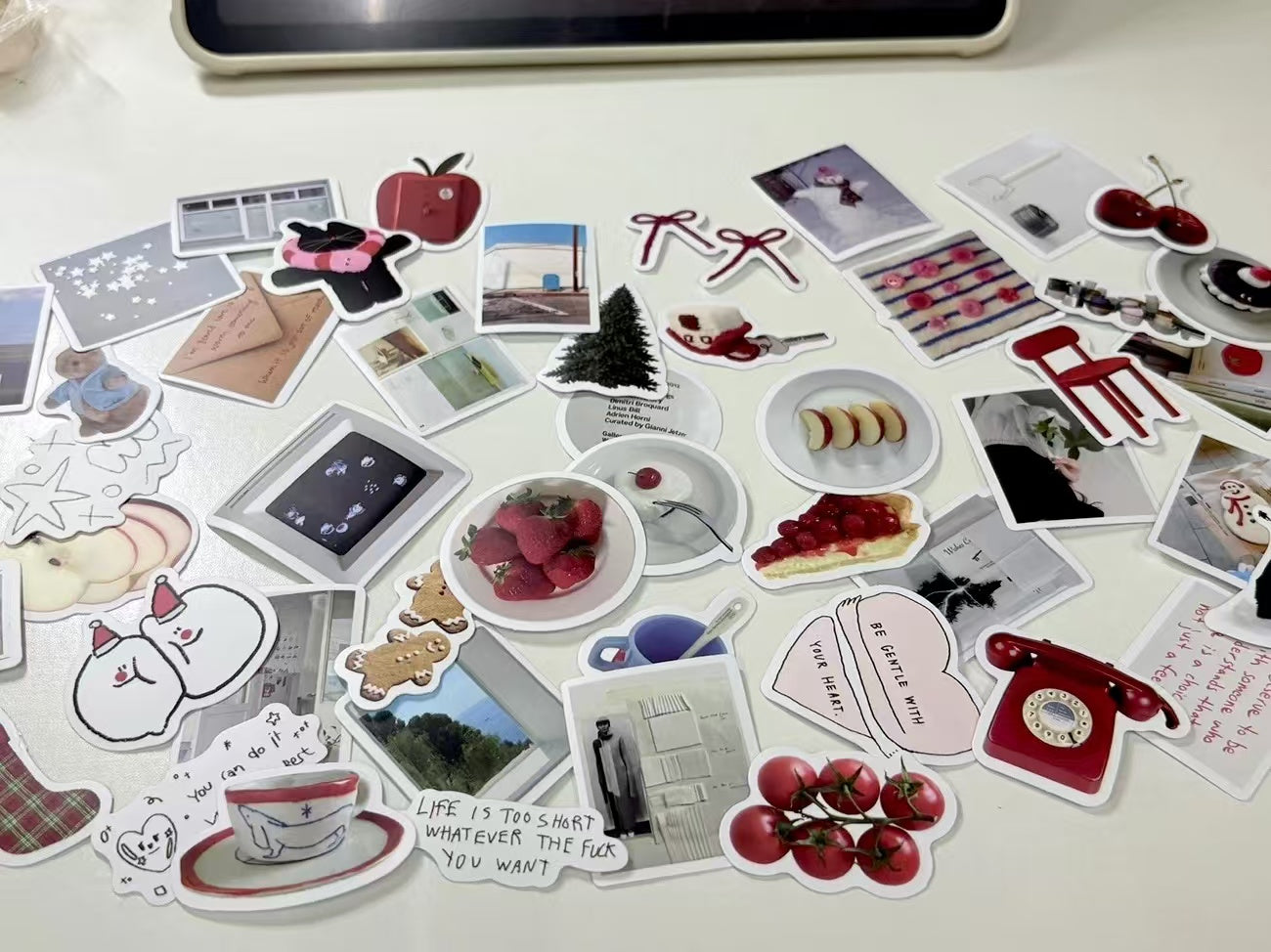 50Pcs IG Style Korean Cream Decorative Stickers