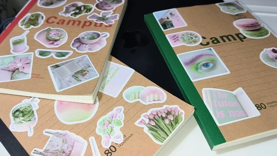51pcs Pink And Green IG Style Stickers