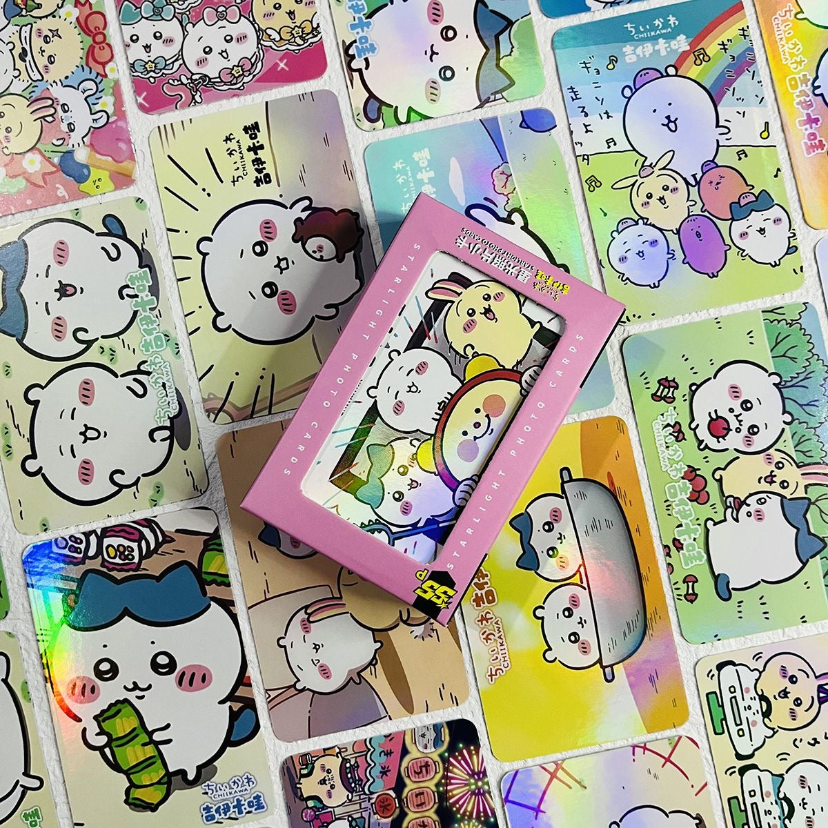 55Pcs Chiikawa Starlight Laser Lomo Flash Cards(Not Stickers)