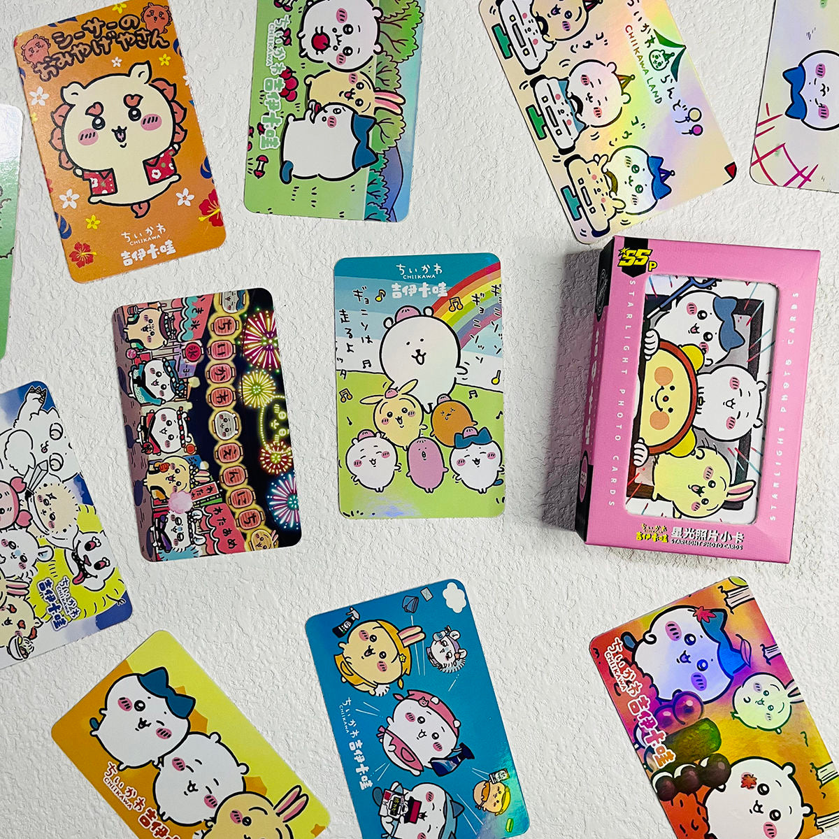 55Pcs Chiikawa Starlight Laser Lomo Flash Cards(Not Stickers)