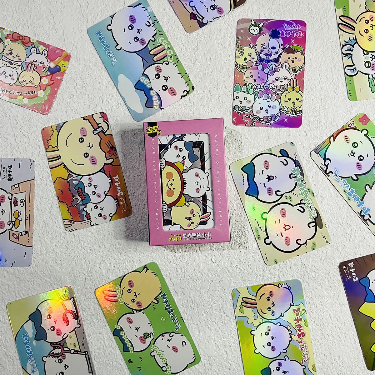 55Pcs Chiikawa Starlight Laser Lomo Flash Cards(Not Stickers)
