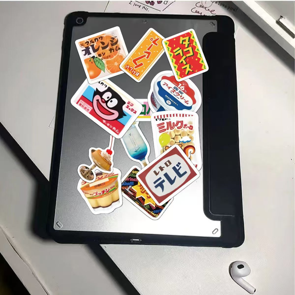 55Pcs Showa Retro Food DIY Waterproof Stickers