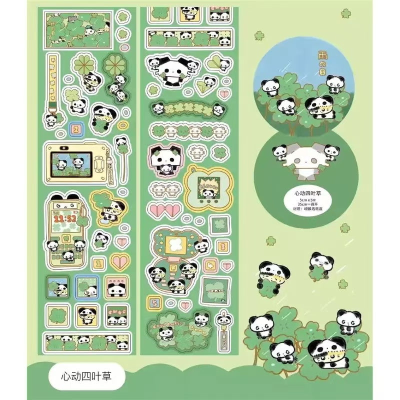 5M Red And Tomato Panda Orange Sticker Roll