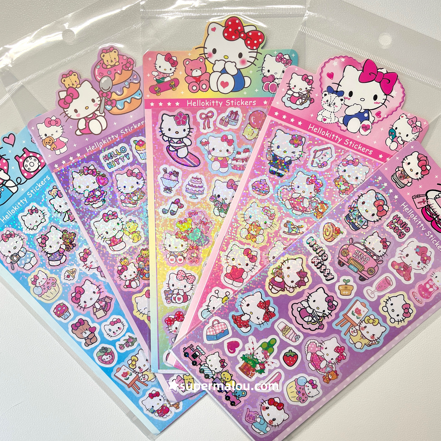 5 Sheets Hello Kitty Laser Random stickers