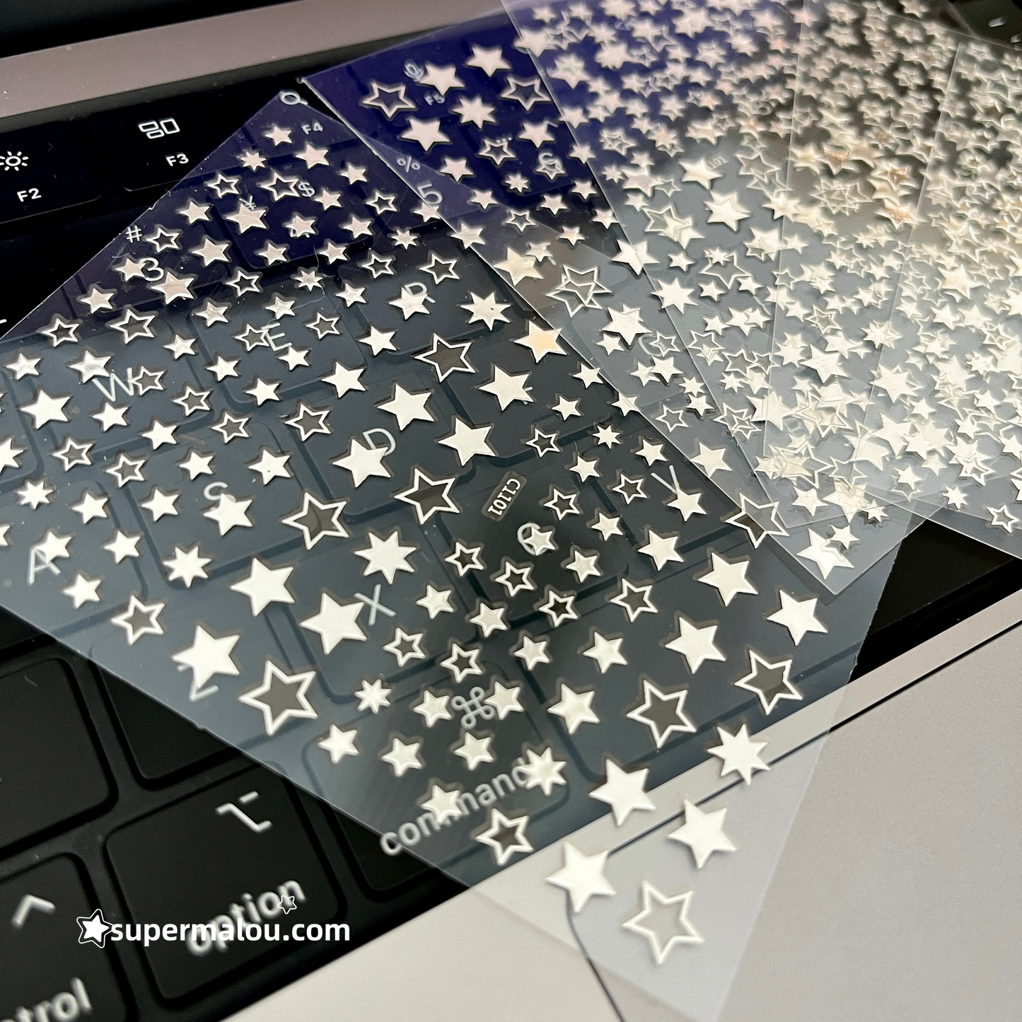 6 Sheets Mini Silver Deco Star Stickers