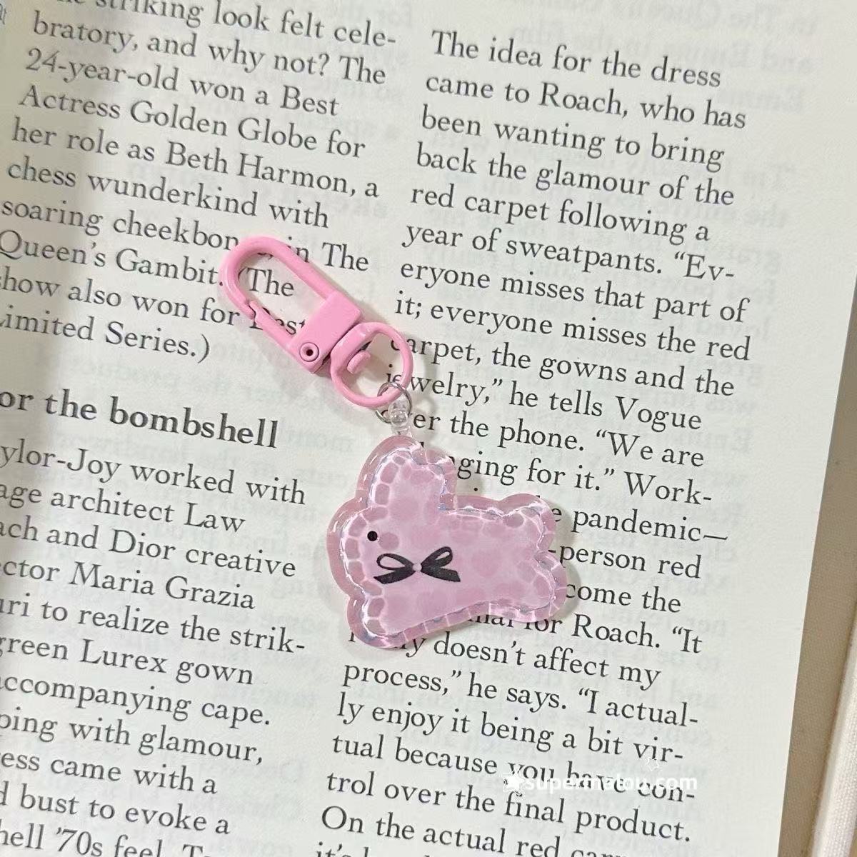 5 Styles Of Transparent Rabbit Keychains