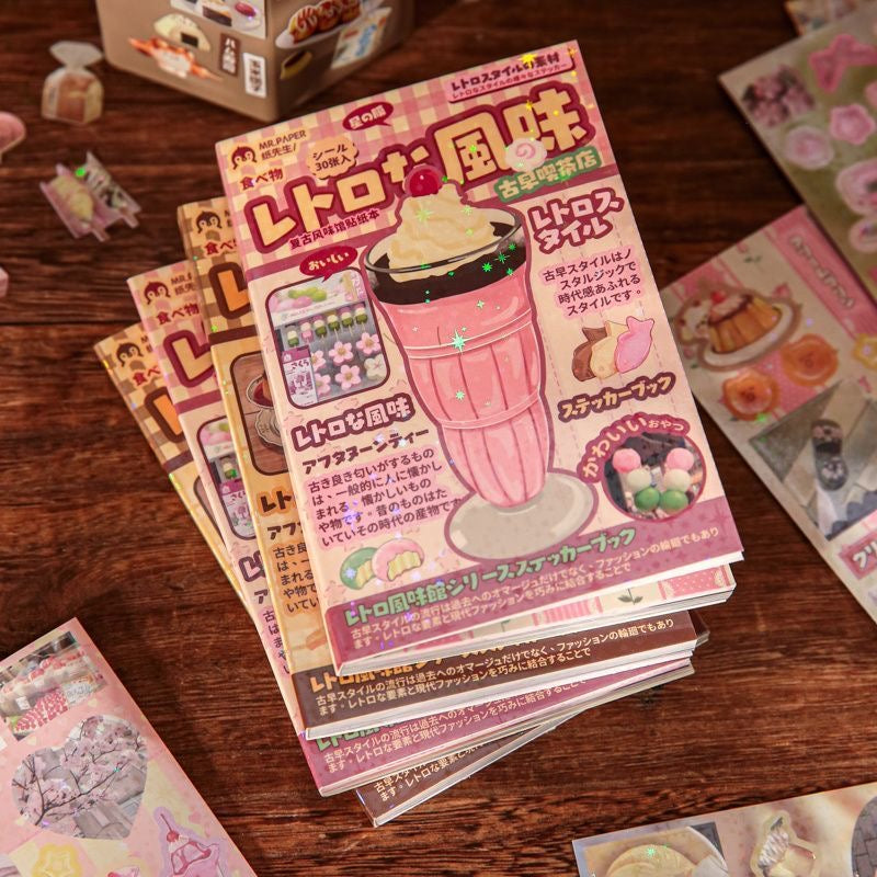 60Pages Retro Flavor Restaurant Sticker Book