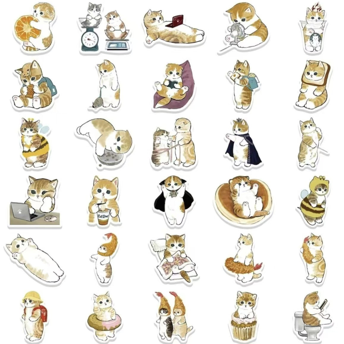 64Pcs Mofusand Waterproof Stickers