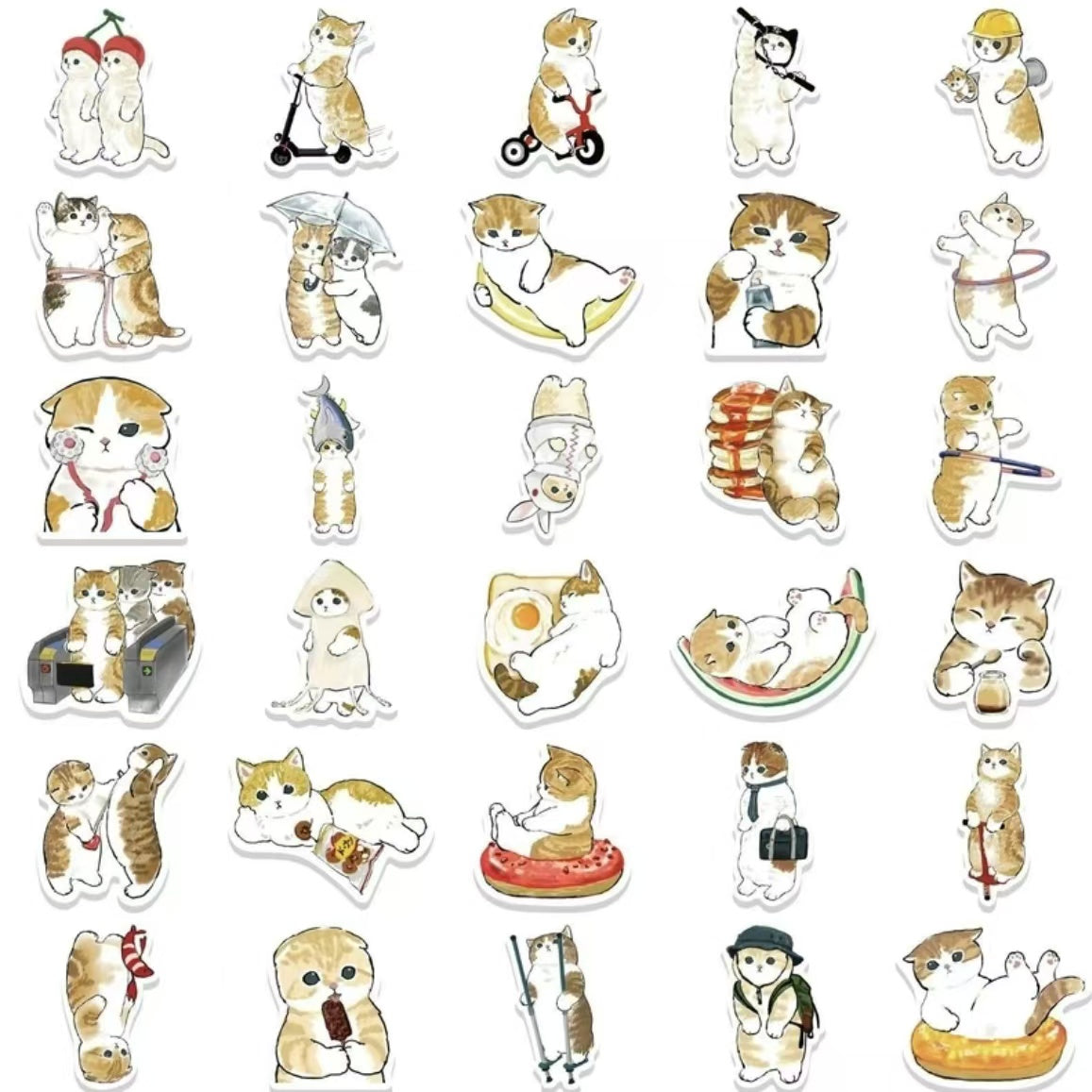 64Pcs Mofusand Waterproof Stickers