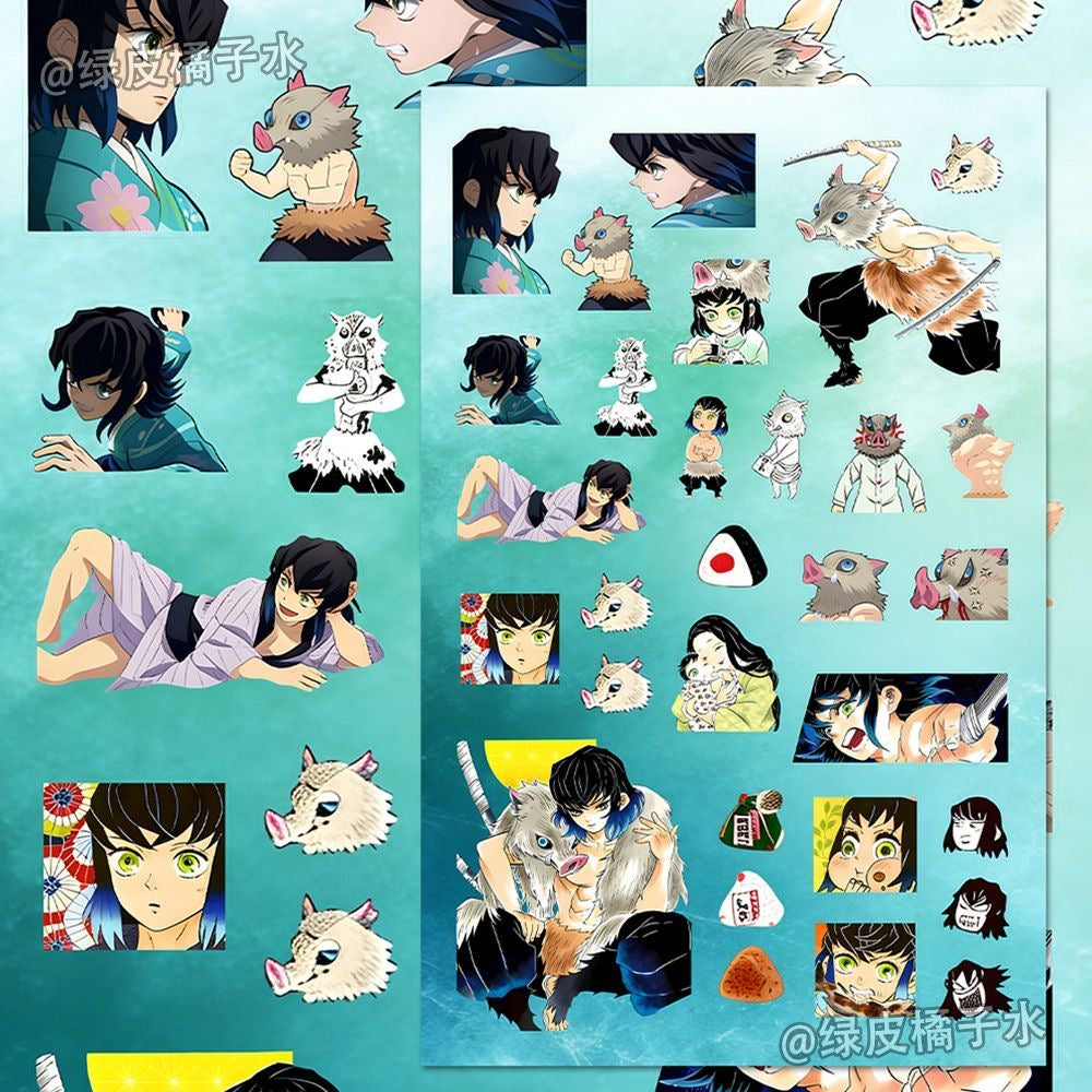 8 Sheets Demon Slayer Stickers C