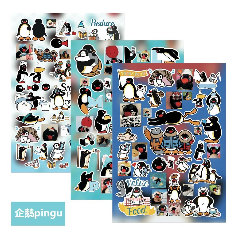 8 Sheets Pingu Stickers