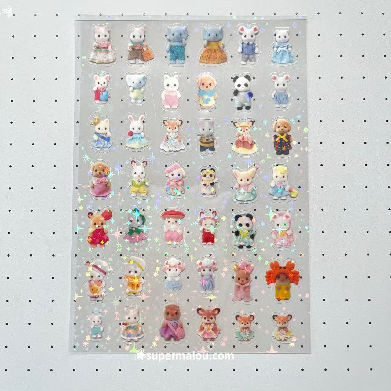 8 Sheets Sylvanian Families Laser Retro Stickers