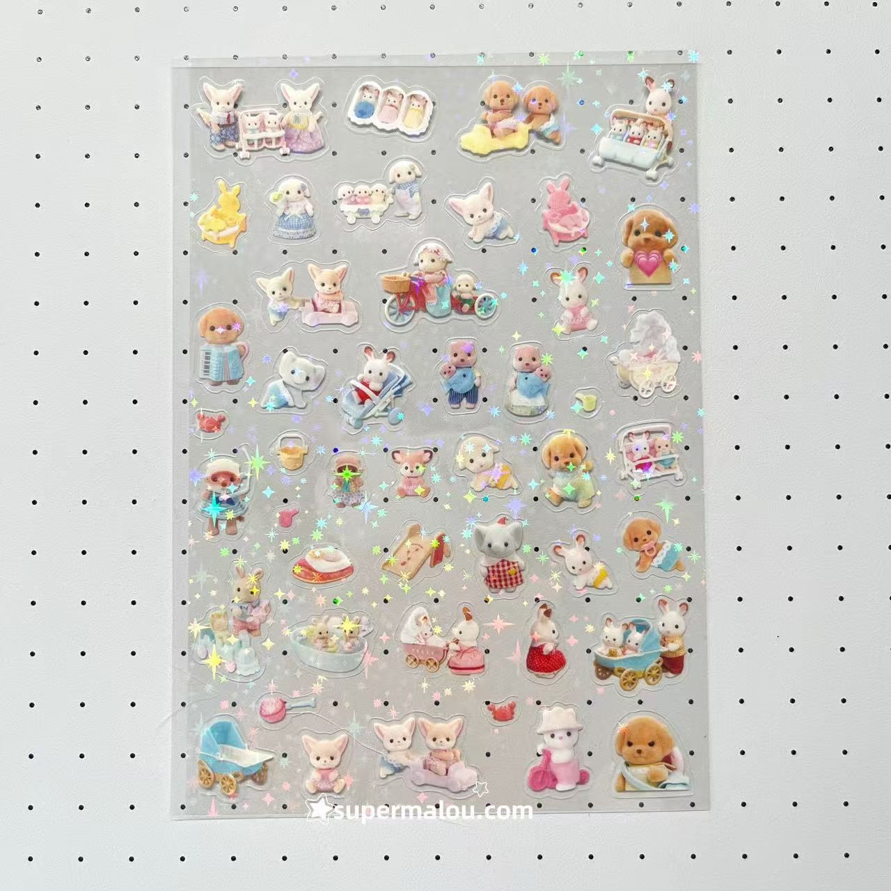 8 Sheets Sylvanian Families Laser Retro Stickers