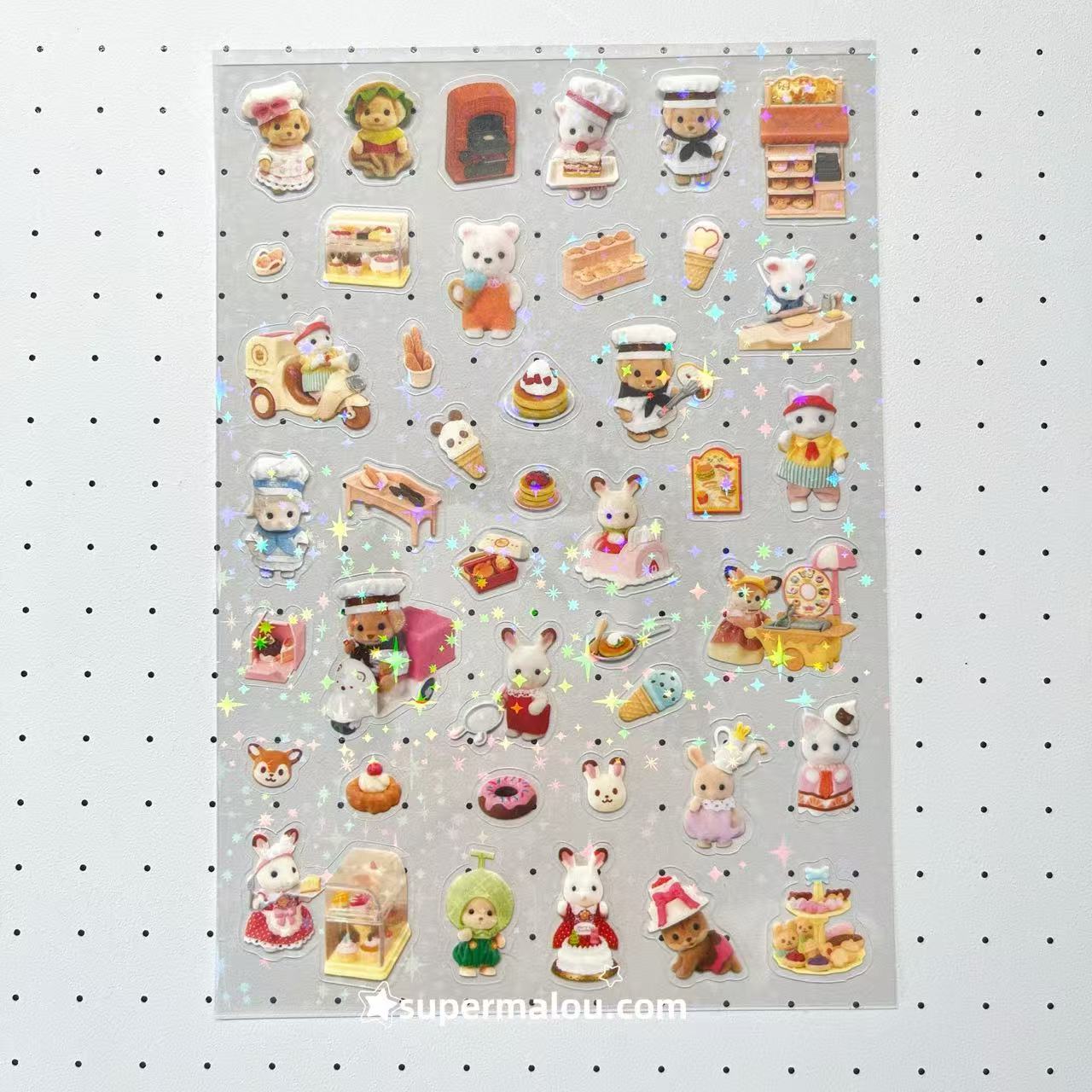 8 Sheets Sylvanian Families Laser Retro Stickers