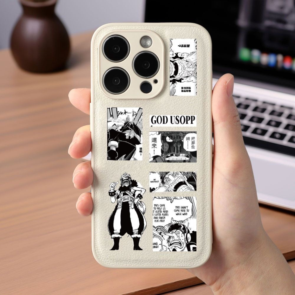8 Sheets One Piece Black And White Stickers