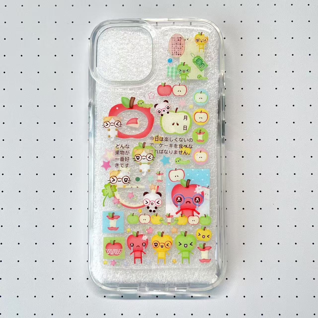 Apple Head Clover Retro Showa Handmade Sticker Phone Case