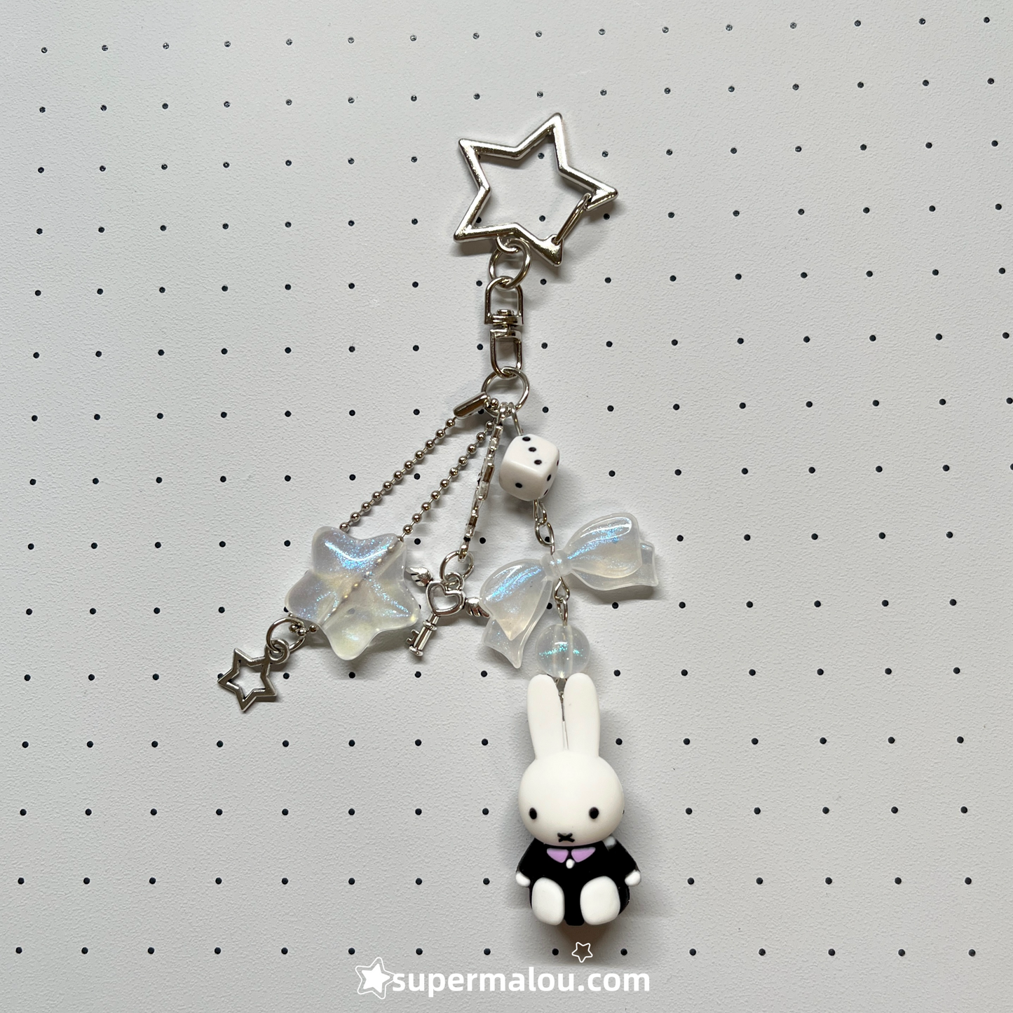 Black And Pink Miffy Keychain Bag Pendant
