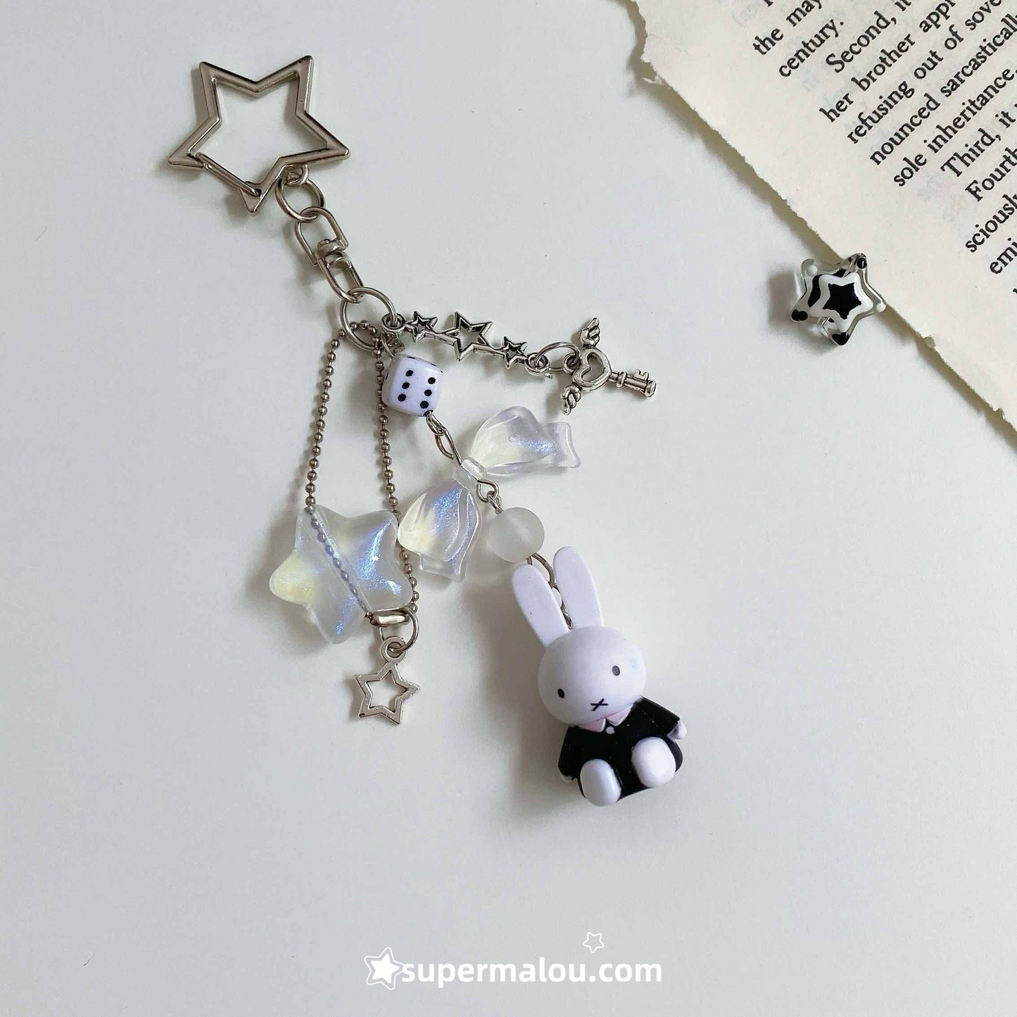 Black And Pink Miffy Keychain Bag Pendant
